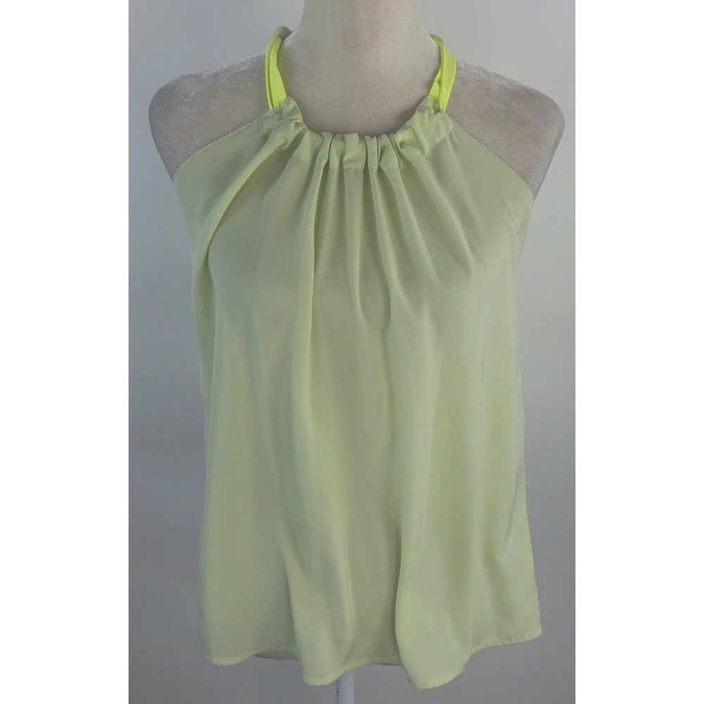 H&M Conscious Size S Green Tie Neck Halter Top